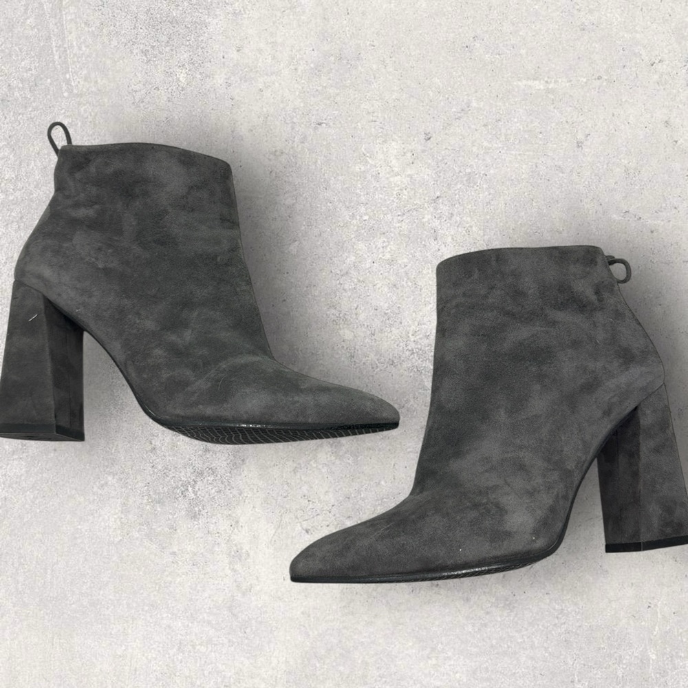 Stuart Weitzman Charcoal Suede Booties